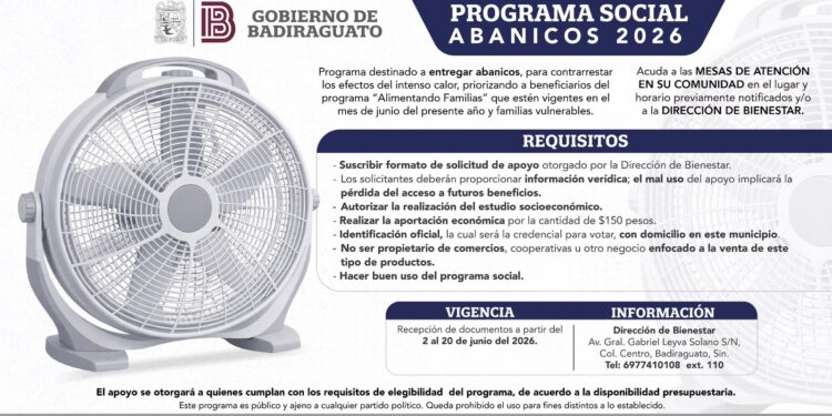 Gobierno de Badiraguato lanza nuevo programa social municipal; familias se verán beneficiadas con abanicos