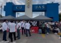 “Vivimos con la incertidumbre de si nos van a pagar”: trabajadores de la UAS mantienen plantón en Culiacán