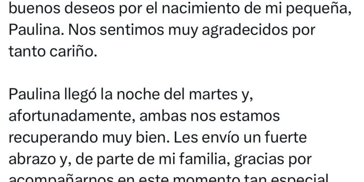 Tras el nacimiento de su bebé, Yeraldine Bonilla agradece las felicitaciones y afirma que sigue al pendiente de Sinaloa