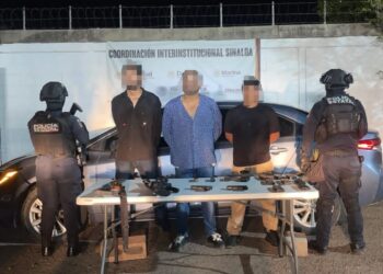 Derivado de un reporte al 9-1-1, el Grupo Interinstitucional detuvo a 3 civiles armados 