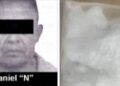 Daniel “N”, fue detenido en la alcaldía Gustavo A. Madero, en la Ciudad de México en un vehículo donde se aseguró además cocaína, metanfetamina y un arma de fuego