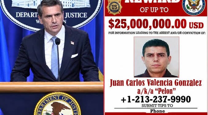 Estados Unidos aumenta a 25 millones de dólares la recompensa por presunto sucesor de “El Mencho”