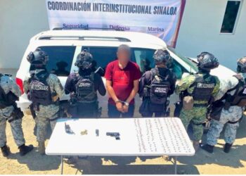 En Mazatlán, Grupo Interinstitucional detiene a un hombre armado y con presunta droga