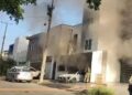 Grupo armado ataca e incendia edificio en la colonia Montebello, en Culiacán