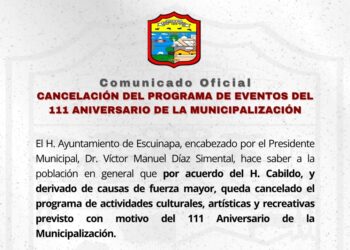 Cancelan el programa de eventos del 111 aniversario del municipio de Escuinapa