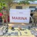Secretaría de Marina realiza aseguramiento de presunta droga, armamento, vehículos y equipo táctico en Sinaloa