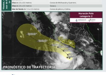 Polo se mantiene como huracán categoría 5 y provoca lluvias intensas en el Pacífico mexicano