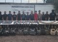 Un arsenal y equipo táctico les aseguraron a los 11 integrantes de “Los Chapitos”, detenidos por el GOES en Escuinapa