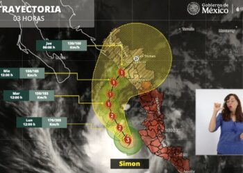 Huracán Simón mantiene categoría 3 y podría dirigirse hacia Sinaloa; prevén posible impacto el miércoles