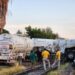 Tren embiste tráiler con doble cisterna y lo arrastra más de 1.5 kilómetros en Culiacán