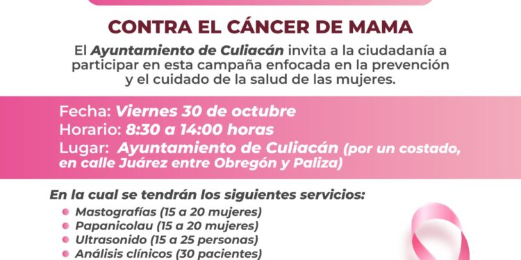 Invitan a participar en la campaña de detección oportuna del cáncer de mama